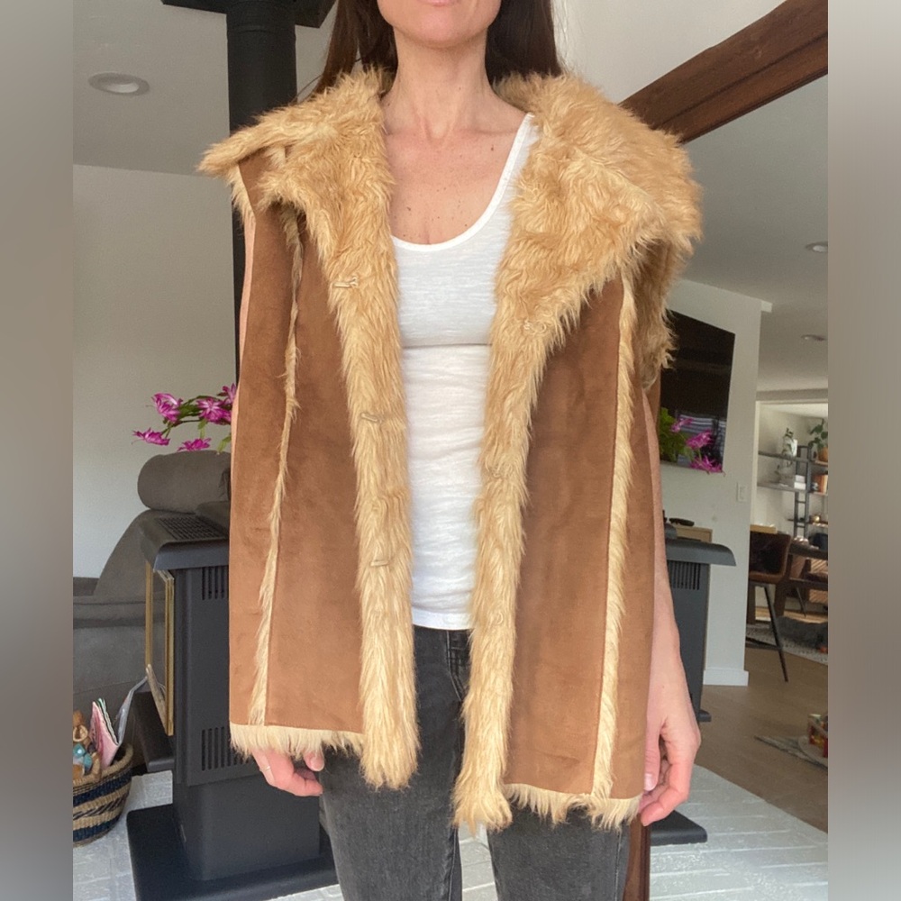 Faux Leather & Fur Vest Penny Lane Burning Man